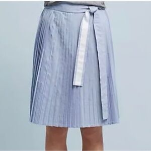 Anthropologie Blue Pleated Skirt